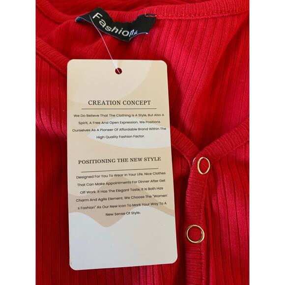 Ribbed knit jumpsuit jogger, romper, red size XL 16/18 NEW - Picture 13 of 16